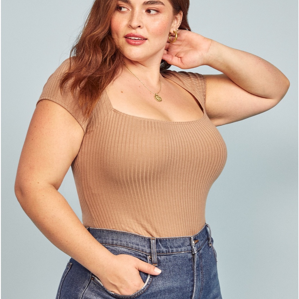Reformation Jeans Bardot Top in size 2X Camel